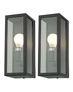 Set of 2 Montrose - Black Outdoor Wall Lights