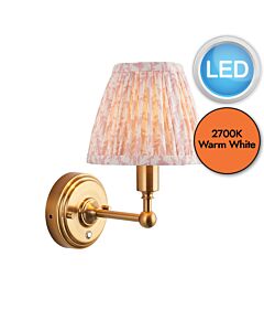 Endon Lighting - Burley Rechargeable & Leaf 16cm - 114821 - LED Aged Brass Peach Touch Wall Light