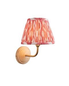 Endon Lighting - Wood Arc & Ikat 20cm - 116089 - Ash Wood Pink Wall Light