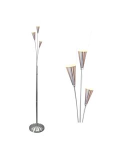 Bally - Satin Nickel with Alabaster Shades Floor Lamp