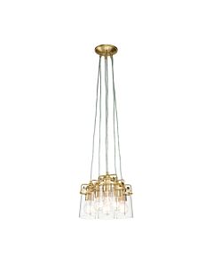 Kichler Lighting - Brinley - KL-BRINLEY6-BB - Brushed Brass Clear Glass 6 Light Ceiling Pendant Light