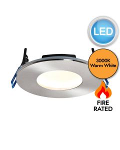 Saxby Lighting - OrbitalPLUS - 69881 - LED Satin Nickel IP65 3000k Bathroom Recessed Fire Rated Ceiling Downlight