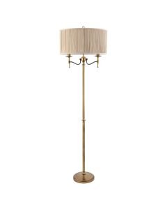 Interiors 1900 - Stanford - 63620 - Antique Brass Beige 2 Light Floor Lamp