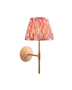 Endon Lighting - Wood T Bar & Ikat 20cm - 116104 - Ash Wood Pink Wall Light