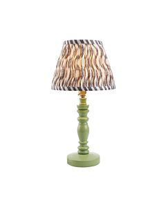 Endon Lighting - Bibury & Ripple 20cm - 114261 - Green Aged Brass Grey Table Lamp With Shade