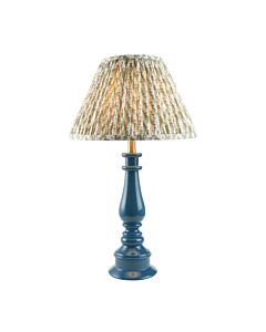 Endon Lighting - Myrtle & Leaf 30cm - 114934 - Blue Warm Brass Green Table Lamp With Shade