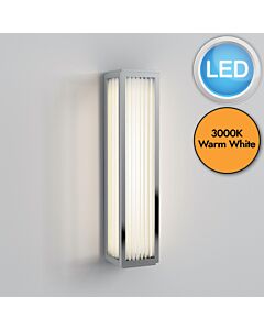 Astro Lighting - Boston - 1370002 - LED Chrome Clear Ribbed Glass IP44 Bathroom Strip Wall Light