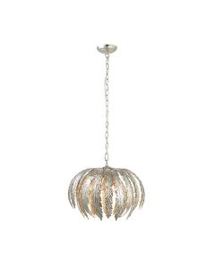 Endon Lighting - Delphine - 76678 - Silver Leaf 3 Light Ceiling Pendant Light