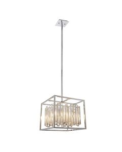 Endon Lighting - Acadia - 81930 - Clear Crystal Glass Chrome 4 Light Ceiling Pendant Light