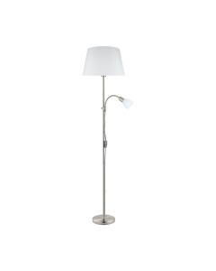 Eglo Lighting - Conesa - 95686 - Satin Nickel White Glass Mother & Child Floor Lamp