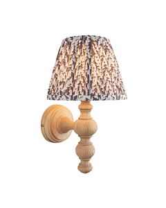 Endon Lighting - Bibury & Leaf 20cm - 114318 - Ash Wood Aged Brass Grey Wall Light