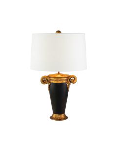 Flambeau Lighting - Gallier - FB-GALLIER-TL - Black Resin Gold White Table Lamp With Shade