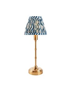 Endon Lighting - Burley Rechargeable & Ripple 16cm - 114796 - LED Aged Brass Blue Touch Table Lamp With Shade