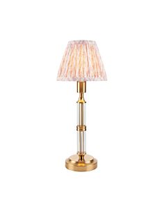 Endon Lighting - Morton Rechargeable & Leaf 16cm - 114840 - LED Aged Brass Peach Touch Table Lamp With Shade