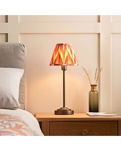 Endon Lighting - Rise - 120755 - Antique Bronze Orange Table Lamp With Shade