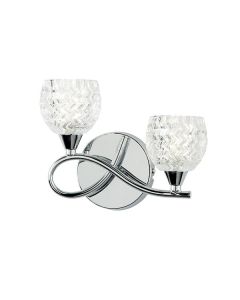 Endon Lighting - Boyer - BOYER-2WBCH-L - Chrome Clear Glass 2 Light Wall Light