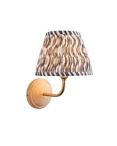 Endon Lighting - Wood Arc & Ripple 20cm - 116093 - Ash Wood Grey Wall Light