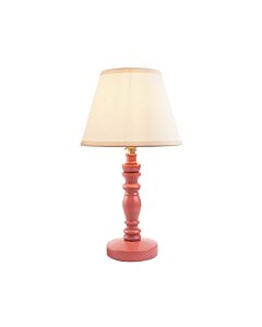 Endon Lighting - Bibury & Ivy 20cm - 114278 - Pink Aged Brass Vintage White Table Lamp With Shade