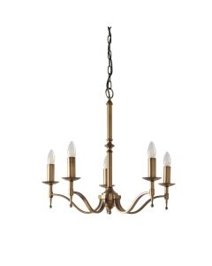 Interiors 1900 - Stanford - CA1P5B - Antique Brass 5 Light Chandelier