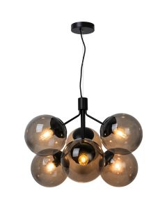 Nordlux - Ivona - 2112163003 - Black Smoked Glass 6 Light Ceiling Pendant Light