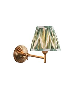 Endon Lighting - Obelisk Fold & Zigzag 16cm - 115728 - Aged Brass Green Wall Light