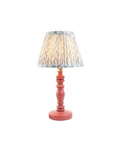 Endon Lighting - Bibury & Leaf 20cm - 114268 - Pink Aged Brass Blue Table Lamp With Shade