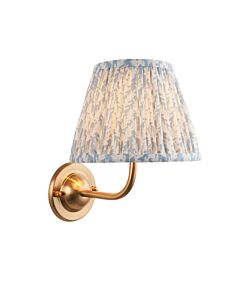 Endon Lighting - Dome Arc & Leaf 20cm - 115956 - Aged Brass Blue Wall Light