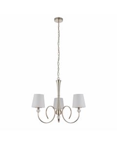 Interiors 1900 - Fabia - 74431 - Nickel Vintage White 3 Light Chandelier