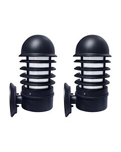 Set of 2 Mason - Black Louvred Outdoor Wall Lights