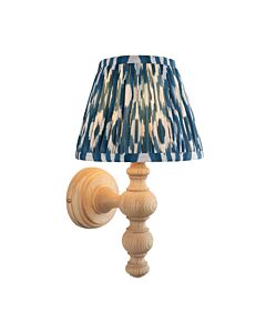 Endon Lighting - Bibury & Ikat 20cm - 114330 - Ash Wood Aged Brass Blue Wall Light