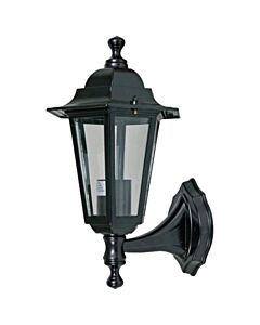 Cumbria - Black with Clear Six Sided IP44 Outdoor Wall Light