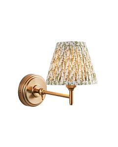 Endon Lighting - Step Fold & Leaf 16cm - 115793 - Aged Brass Green Wall Light