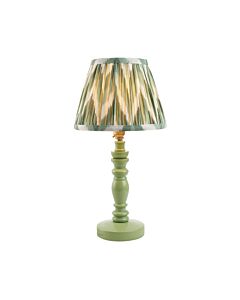 Endon Lighting - Bibury & Zigzag 20cm - 115941 - Green Aged Brass Table Lamp With Shade