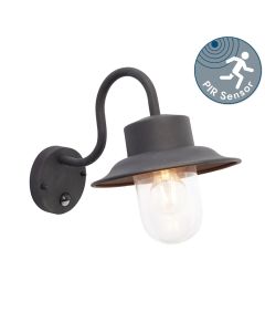 Endon Lighting - Chesham - 70331 - Black Clear Glass IP44 Outdoor Sensor Wall Light