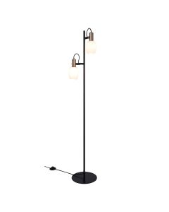 Nordlux - Arild - 2312324003 - Black Opal Glass 2 Light Floor Reading Lamp