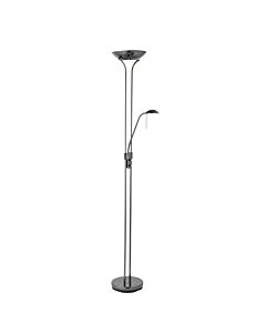 Endon Lighting - Rome - ROME-BC - Black Chrome Opal Glass Mother & Child Floor Lamp