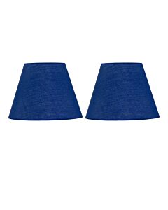 Set of 2 Navy Blue Cotton 20cm Diameter Tapered Fabric Lamp Shades