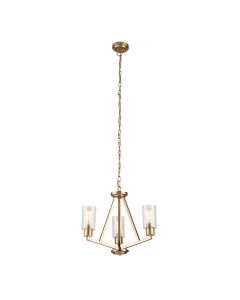 Kichler Lighting - Deryn - KL-DERYN3-NBR - Natural Brass Clear Seeded Glass 3 Light Ceiling Pendant Light