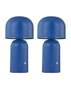 Christina - Navy Blue LED Rechargeable Touch Table Lamps Twin Pack
