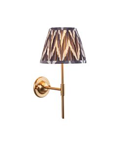 Endon Lighting - Dome T Bar & Zigzag 20cm - 115968 - Aged Brass Grey Wall Light