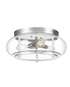 Quoizel Lighting - Trilogy - QZ-TRILOGY-F-M-BATH - Chrome Clear Glass 3 Light IP44 Bathroom Ceiling Flush Light