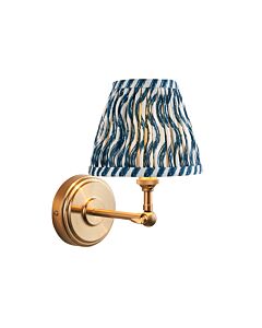 Endon Lighting - Step Wing & Ripple 16cm - 115774 - Aged Brass Blue Wall Light