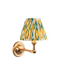 Endon Lighting - Dome Wing & Ikat 16cm - 115634 - Aged Brass Yellow Jade Wall Light