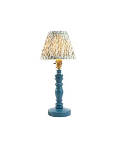 Endon Lighting - Bibury & Leaf 16cm - 115889 - Blue Aged Brass Green Table Lamp With Shade