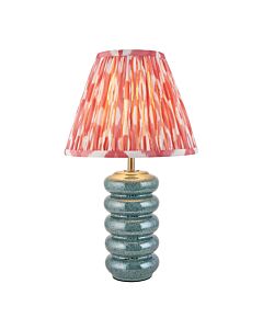 Endon Lighting - Squash & Ikat 25cm - 116485 - Ocean Spray Aged Brass Pink Ceramic Table Lamp With Shade