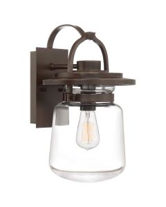 Quintiesse - Lasalle - QN-LASALLE-M-WT - Western Bronze Clear Glass IP44 Outdoor Wall Light