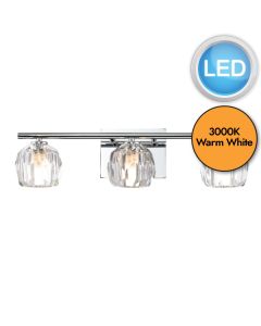 Quintiesse - Regalia - QN-REGALIA3-PC-BATH - LED Chrome Clear Glass 3 Light IP44 Bathroom Wall Light