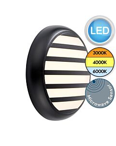 Saxby Lighting - Hero - 95550 & 95543 - LED Black Opal IP65 Dimmable Microwave Grill Bezel Outdoor Sensor Bulkhead Light