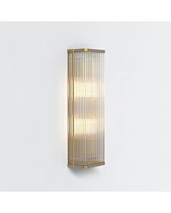 Astro Lighting - Avignon - 1427012 - Antique Brass Clear Ribbed Glass 2 Light Wall Washer Light