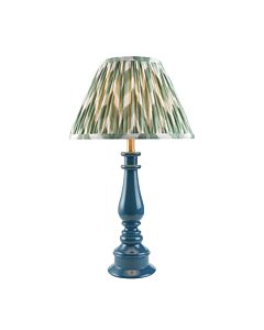 Endon Lighting - Myrtle & Zigzag 30cm - 114939 - Blue Warm Brass Green Table Lamp With Shade